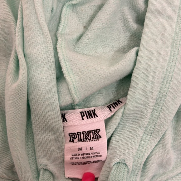 PINK by Victoria Secret green zip up hooded sweatshirt women’s size medium - Picture 6 of 7